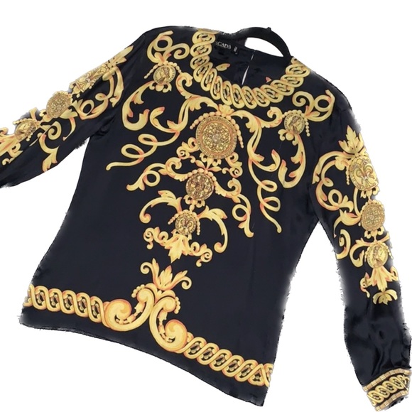 Escada Tops - Escada x Margaretha Ley baroque silk blouse